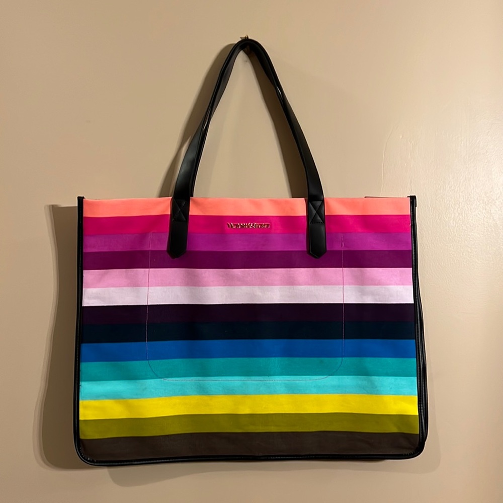 Victoria secret tote with small accessory bag.